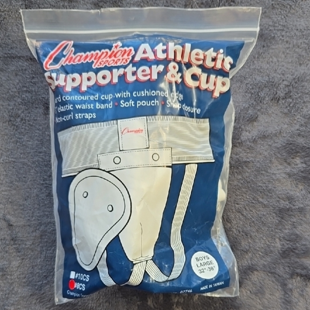 Vintage RARE Champion Athletic Supporter & Cup - White